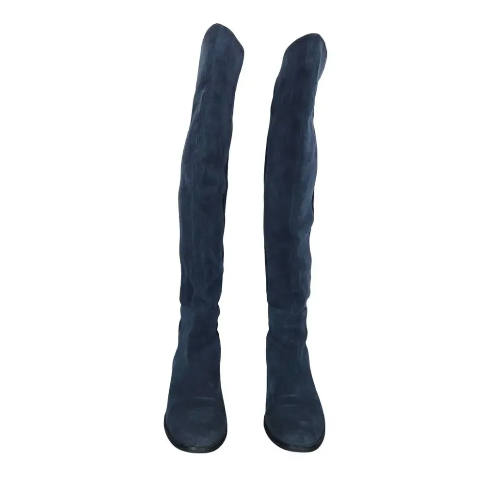 Blondo Womens Over The Knee Boots 8 Soft Black Suede Leather Waterproof Pull On
